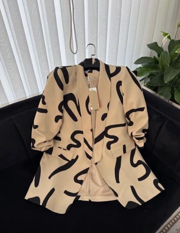 Blazer imprimé beige et noir Savane, Jen Shopping